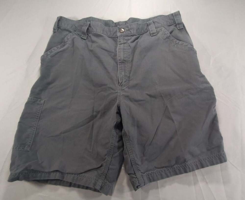 Carhartt B147 FAT Original Fit Gray Canvas Cargo Work Shorts Men's Size 42
